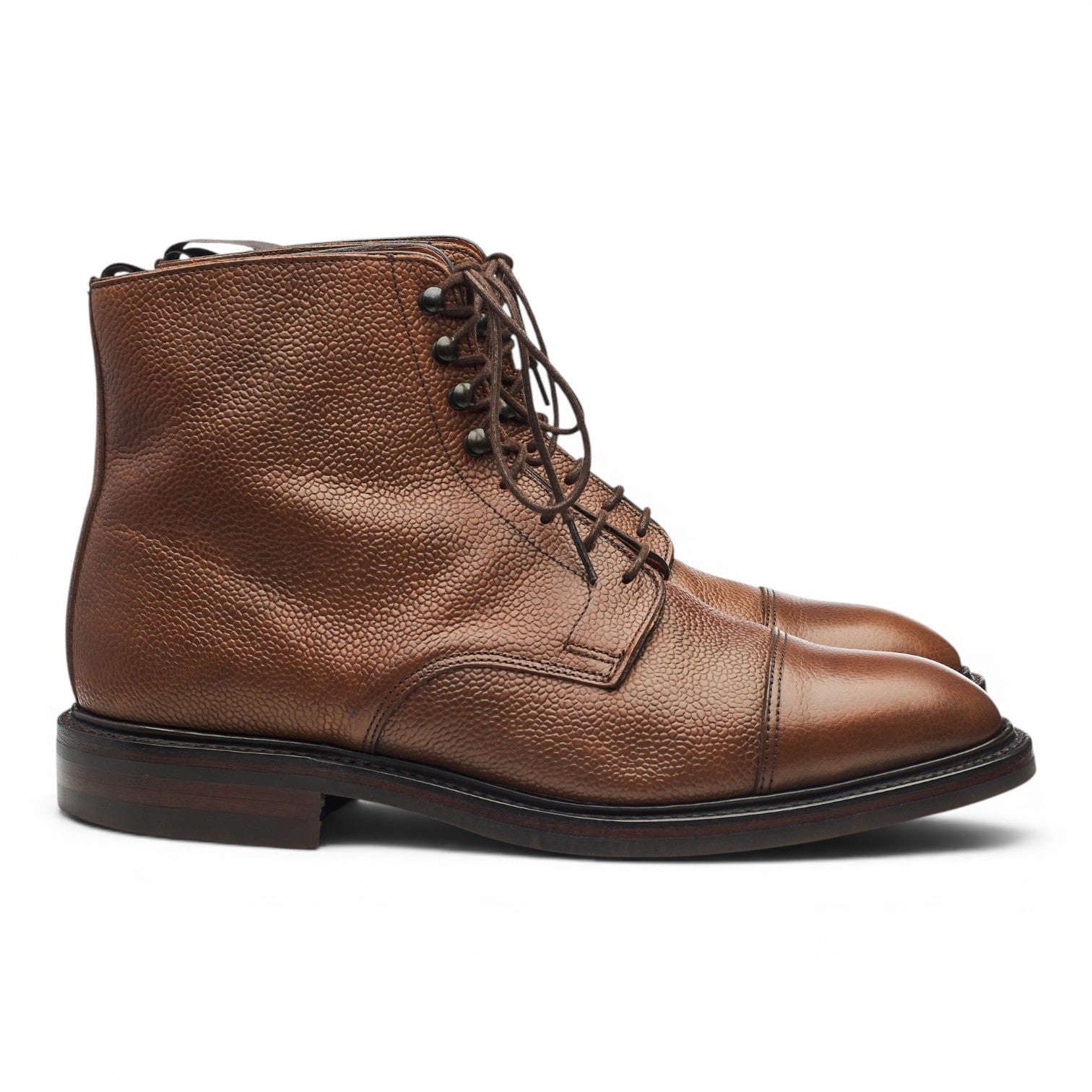 CHURCH\'S Size 7.5 -Wick Fur- Brown Pebble Grain Leather Boots Church main image 2