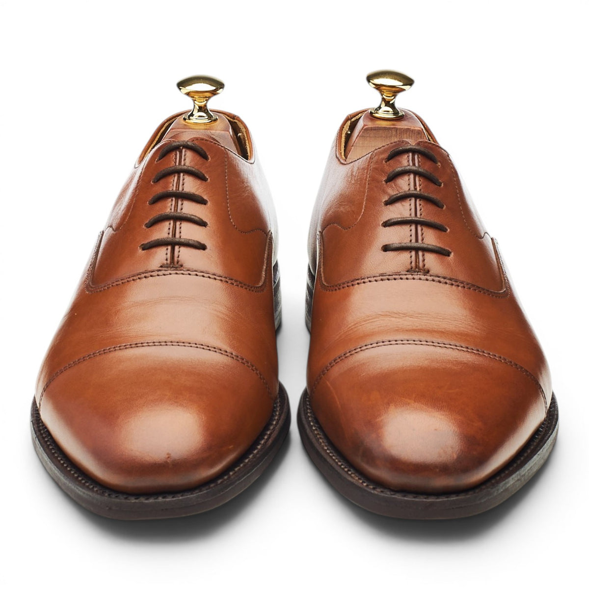'Burton' Tan Brown Leather Oxford UK 9 F