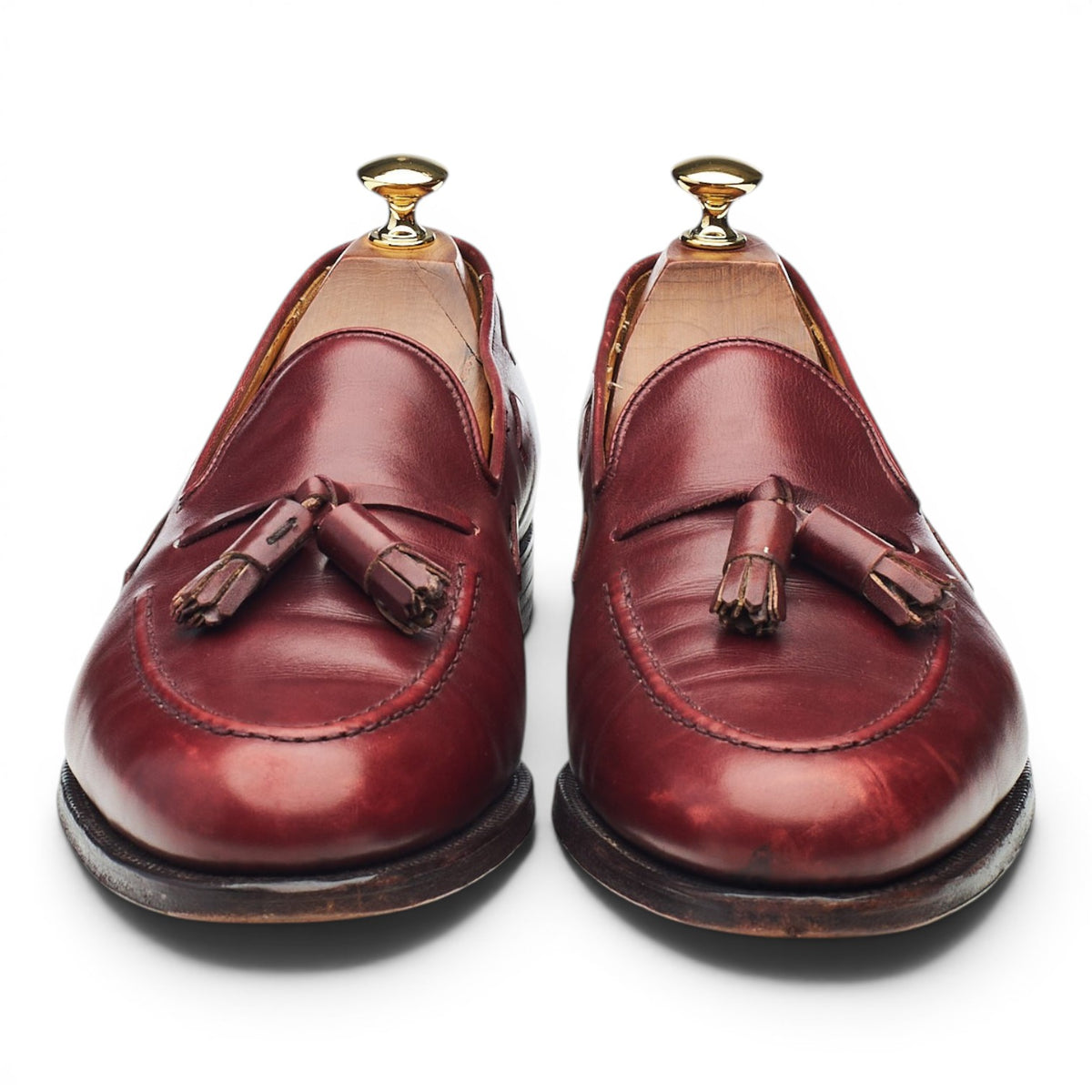 Shipton & Heneage 'Cavendish' Burgundy Leather Tassel Loafers UK 9.5 EX