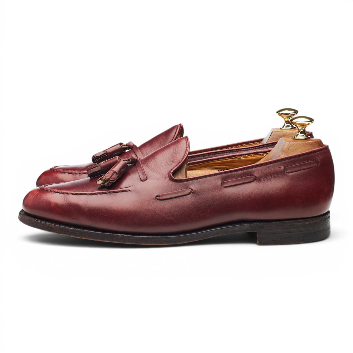 Shipton & Heneage 'Cavendish' Burgundy Leather Tassel Loafers UK 9.5 EX