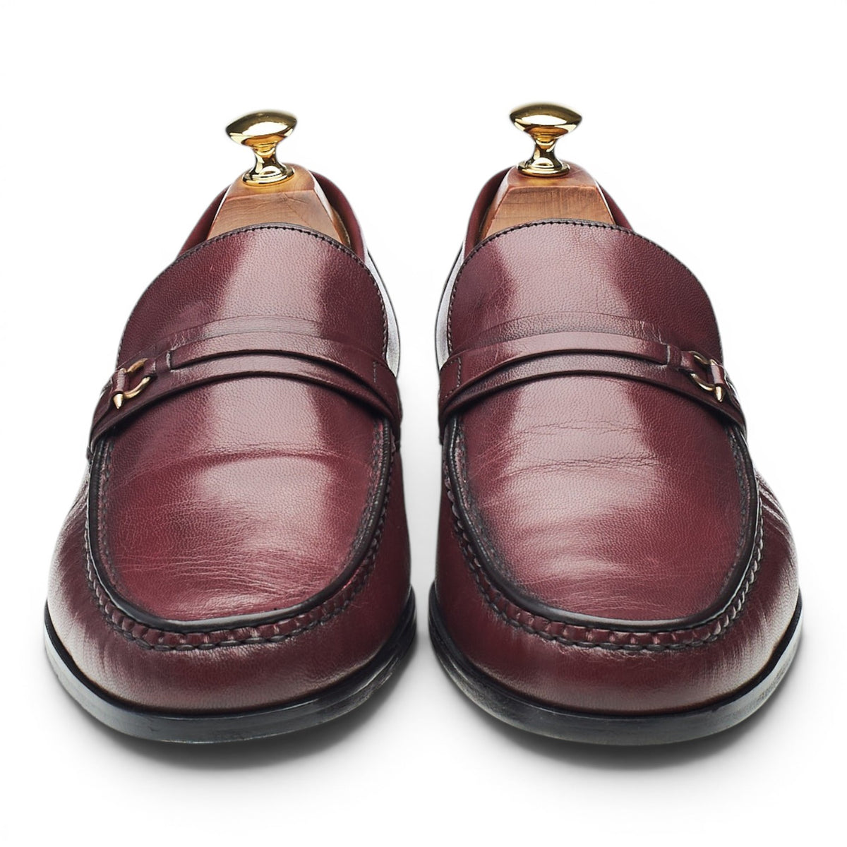 'Wade' Burgundy Leather Loafers UK 9 G