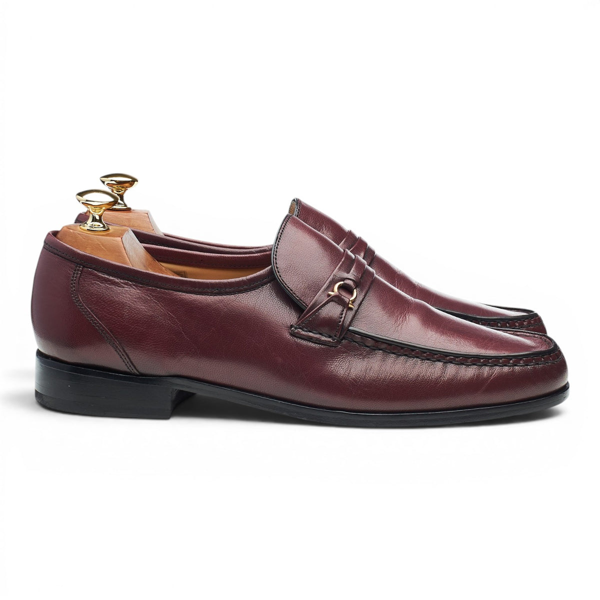 'Wade' Burgundy Leather Loafers UK 9 G