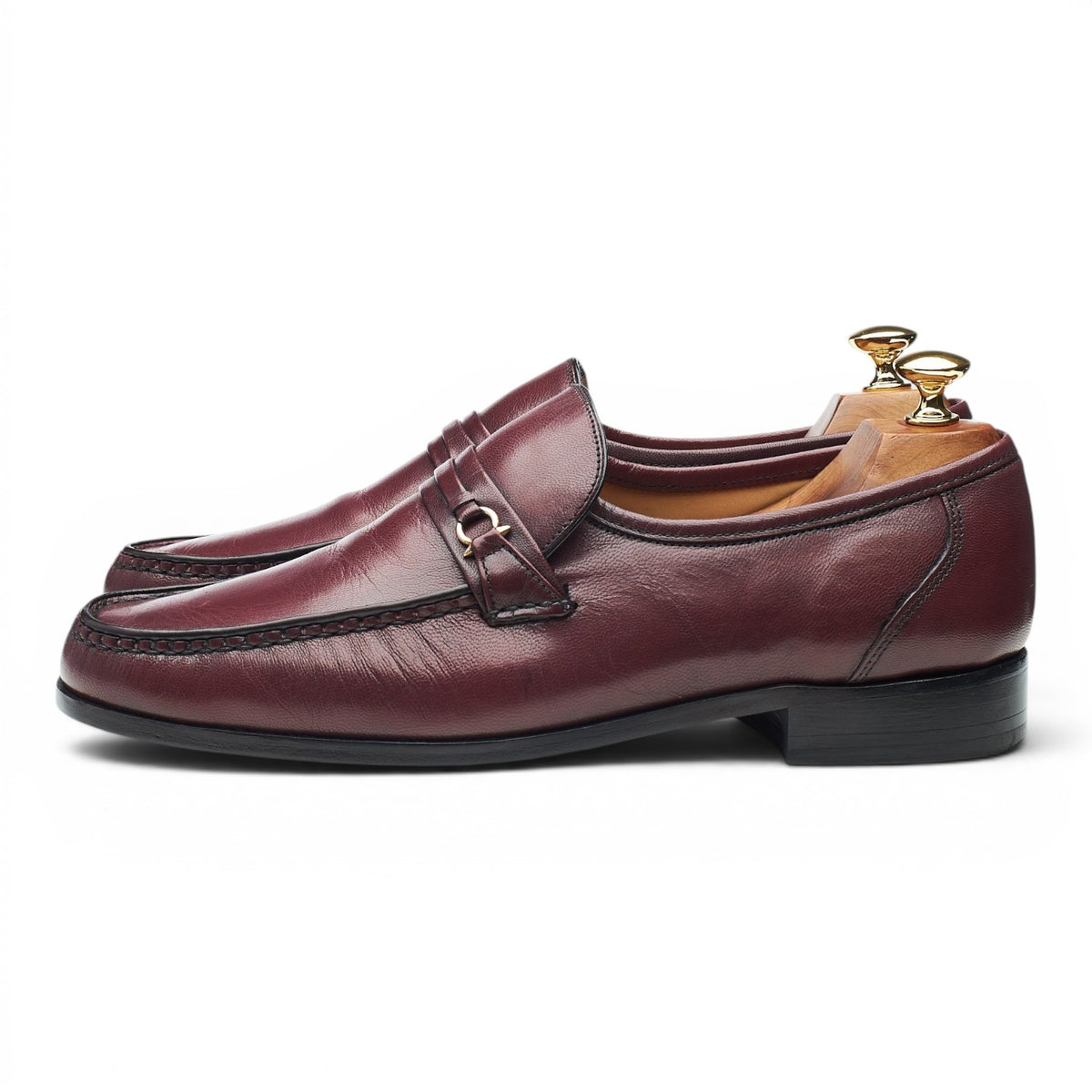 'Wade' Burgundy Leather Loafers UK 9 G