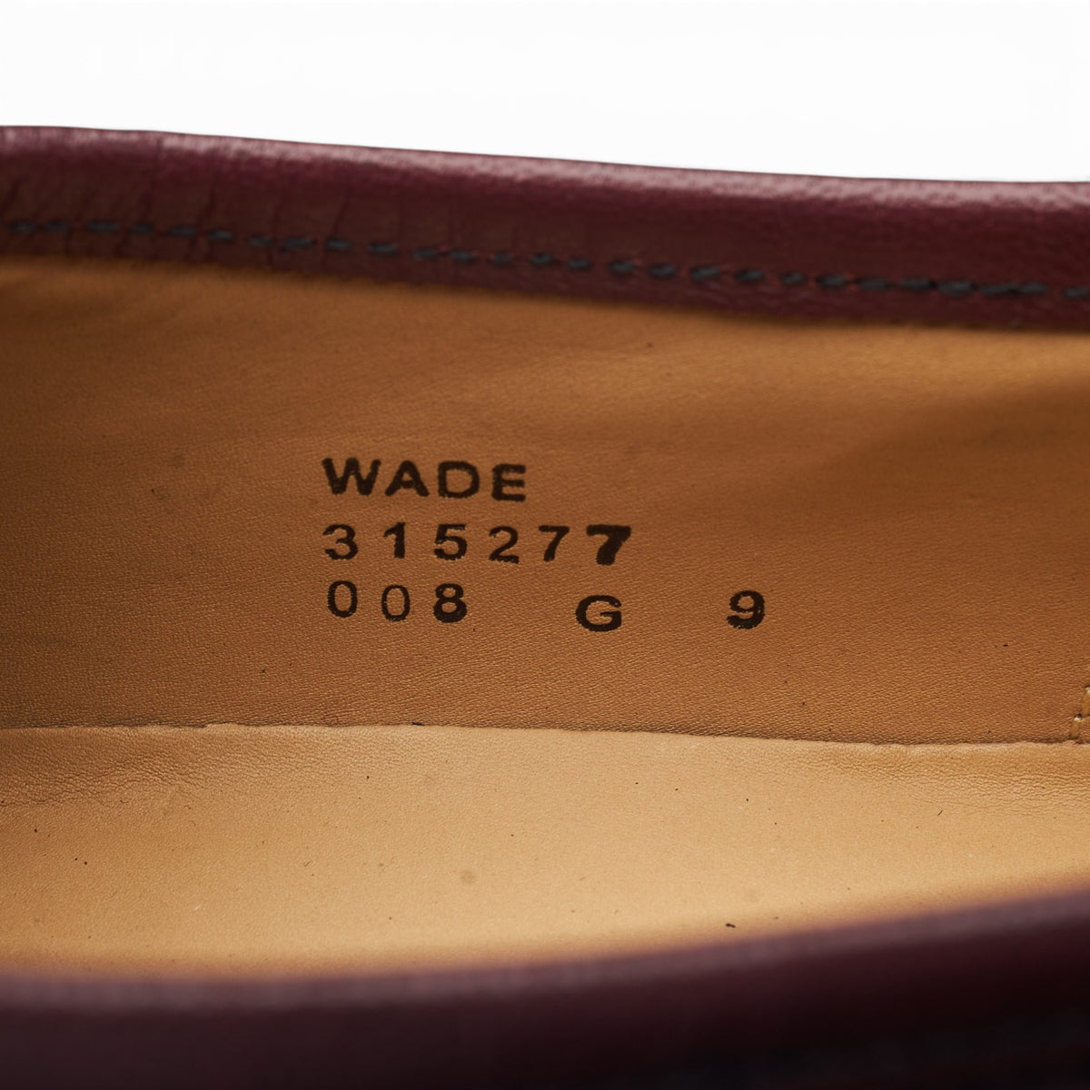 'Wade' Burgundy Leather Loafers UK 9 G