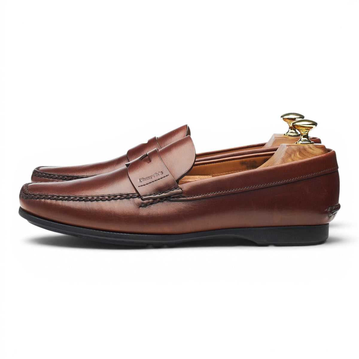 'Karl' Brown Leather Loafers UK 7.5