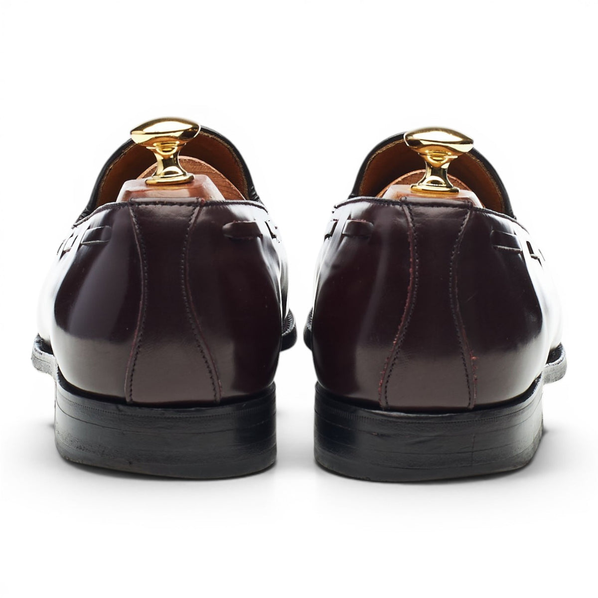 'Harrow' Burgundy Leather Tassel Loafers UK 9 EX