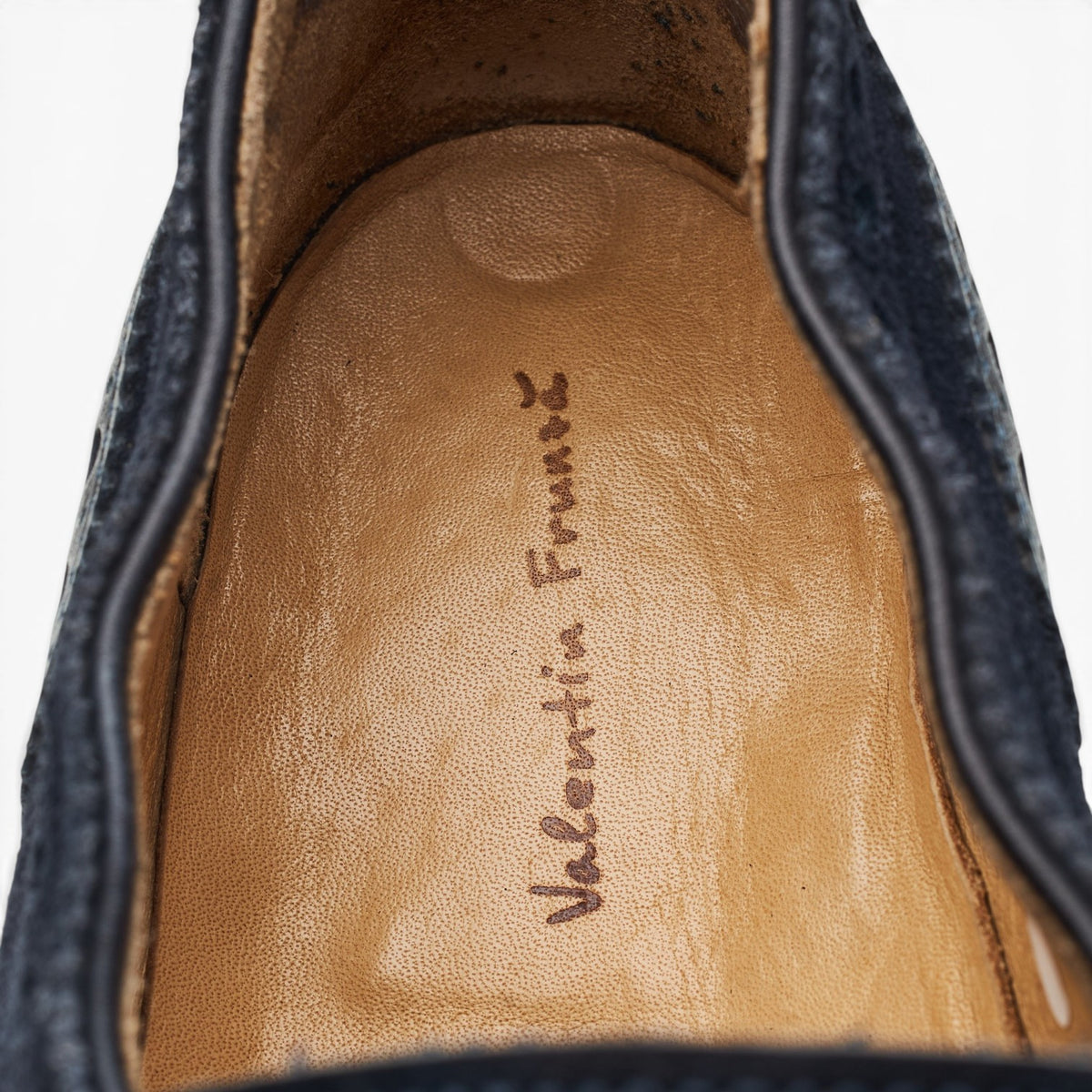 Bespoke Navy Blue Suede Fringed Monk Strap UK 8.5 F