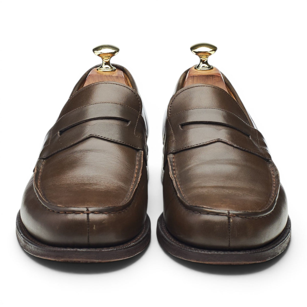 'Copse' Dark Green Leather Loafers UK 7.5 F