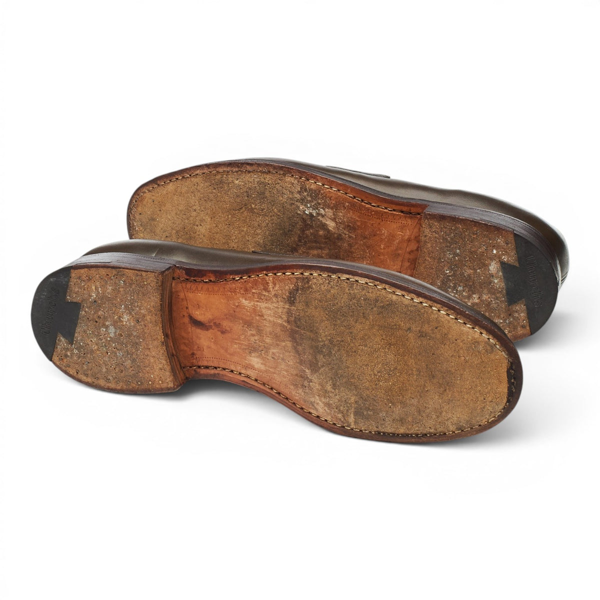 'Copse' Dark Green Leather Loafers UK 7.5 F