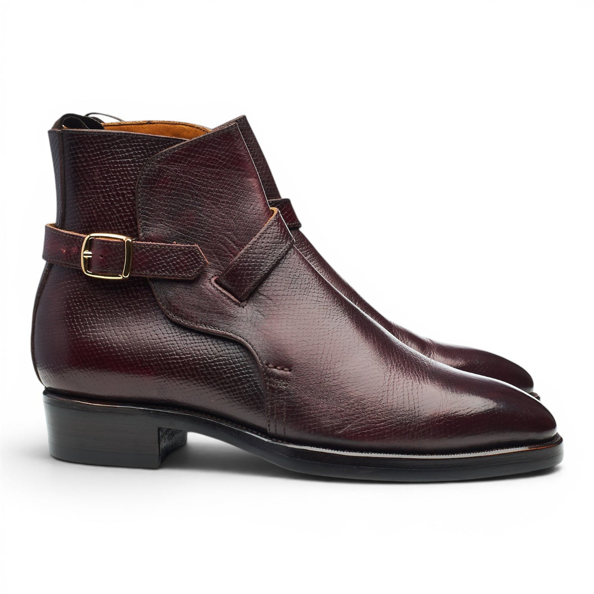 'Igor' Burgundy Grain Leather Jodhpur Boots UK 8.5