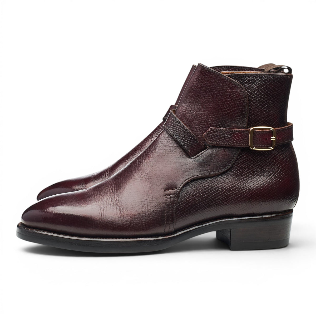 'Igor' Burgundy Grain Leather Jodhpur Boots UK 8.5