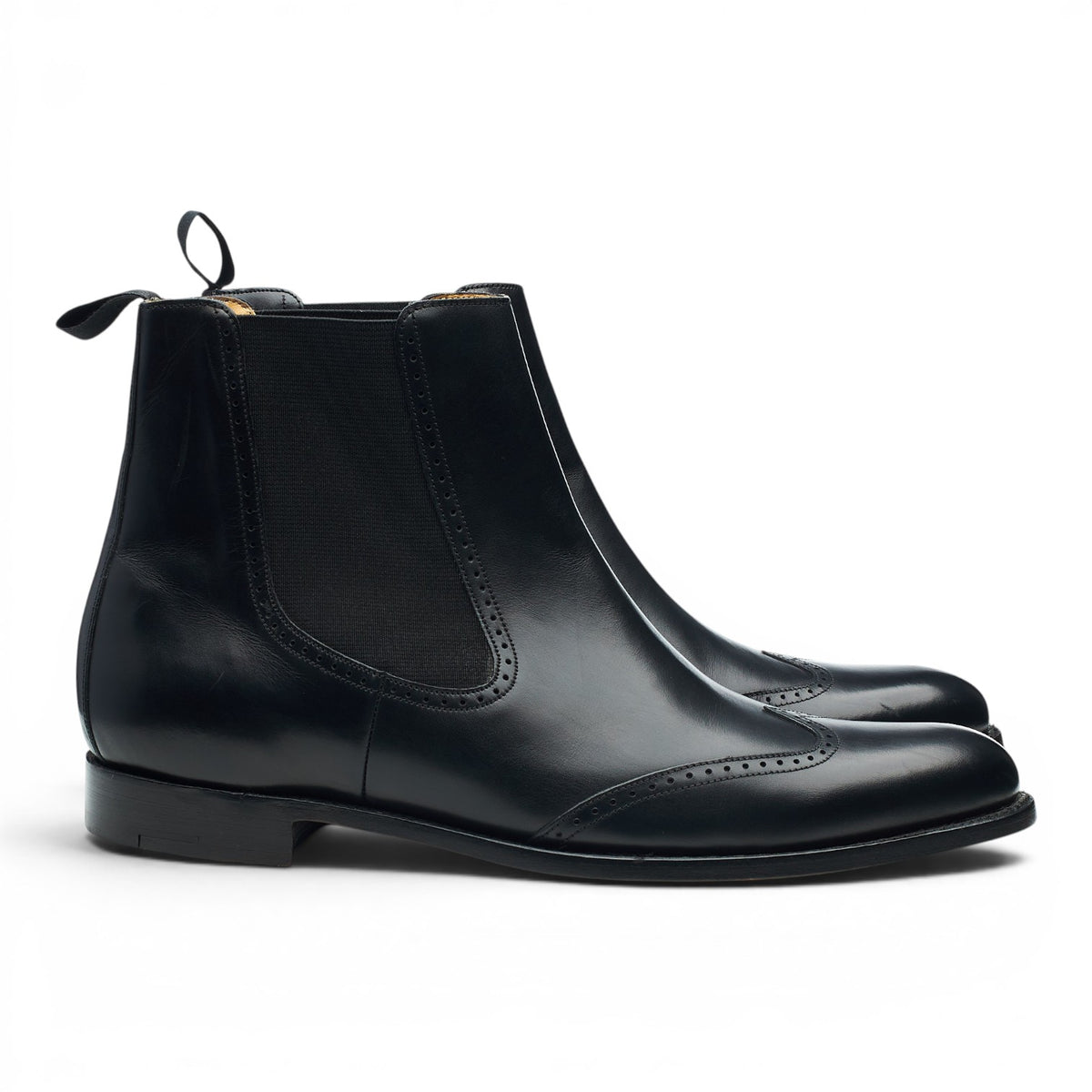 'Luxembourg' Black Leather Chelsea Boots UK 10.5 G