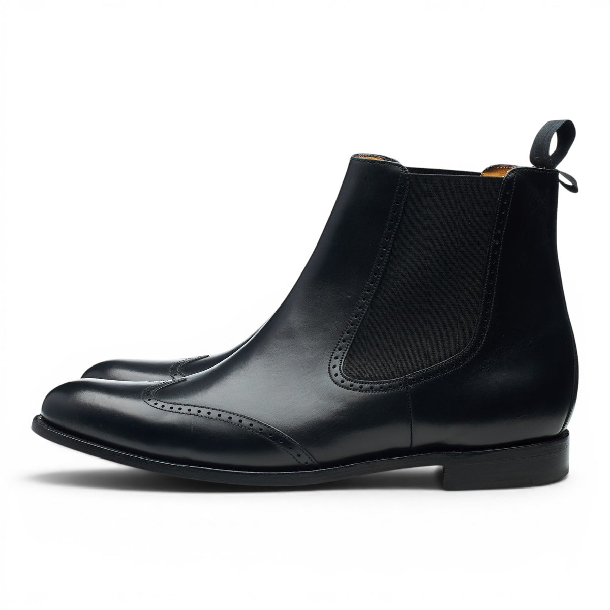 'Luxembourg' Black Leather Chelsea Boots UK 10.5 G