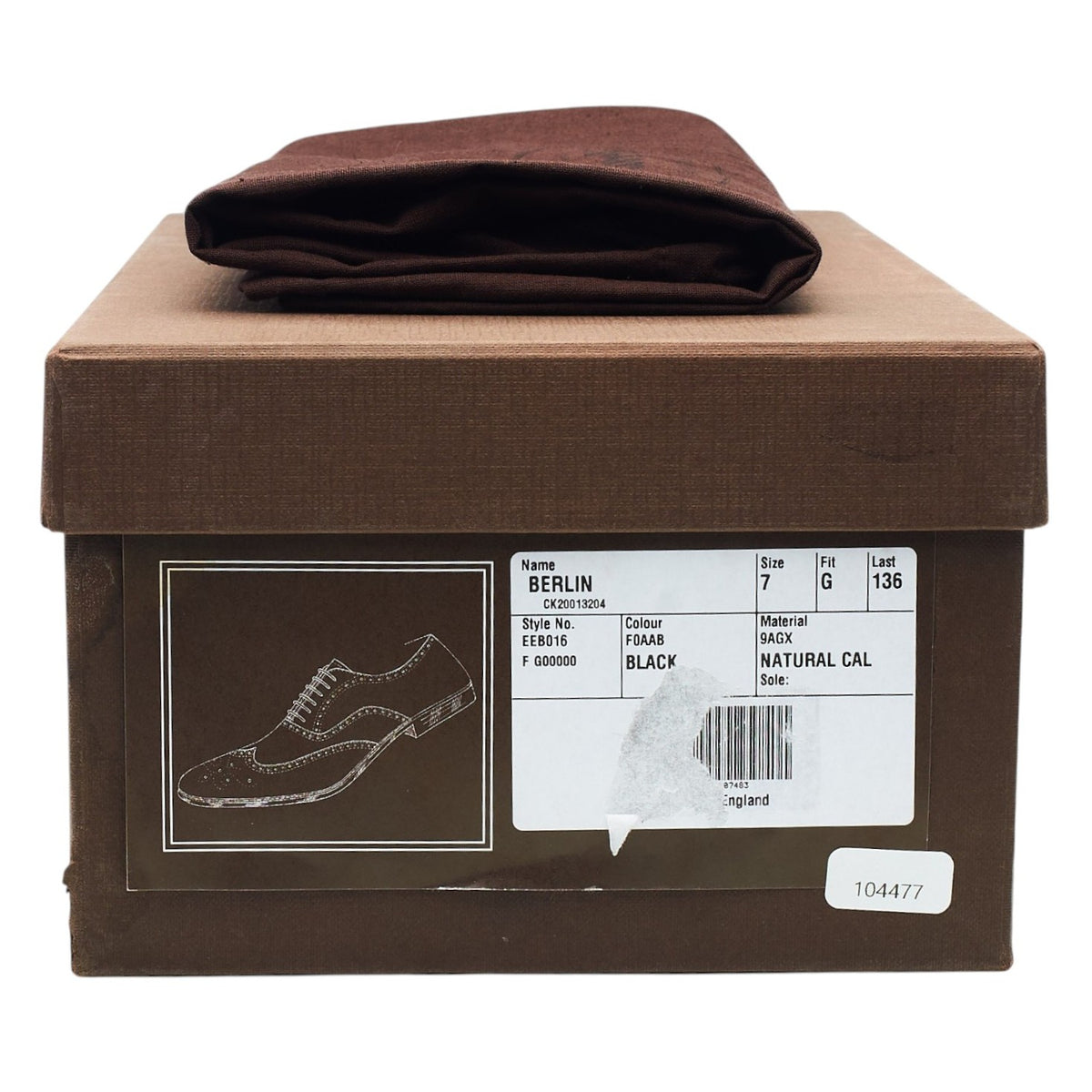 'Berlin' Black Leather Oxford Brogues UK 7 G