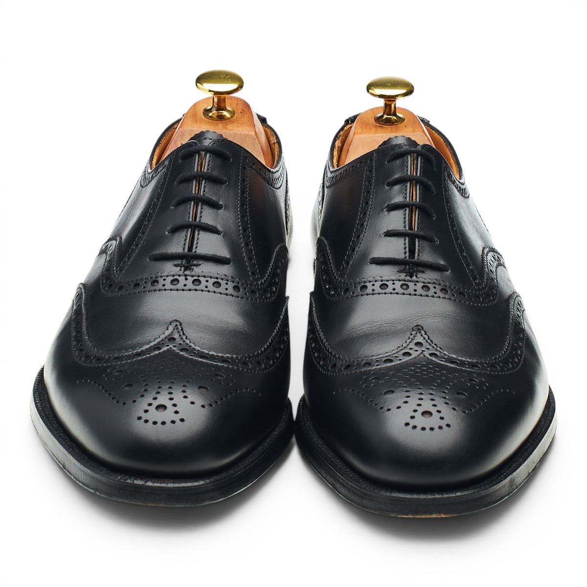 'Canterbury' Black Leather Oxford Brogues UK 8 G