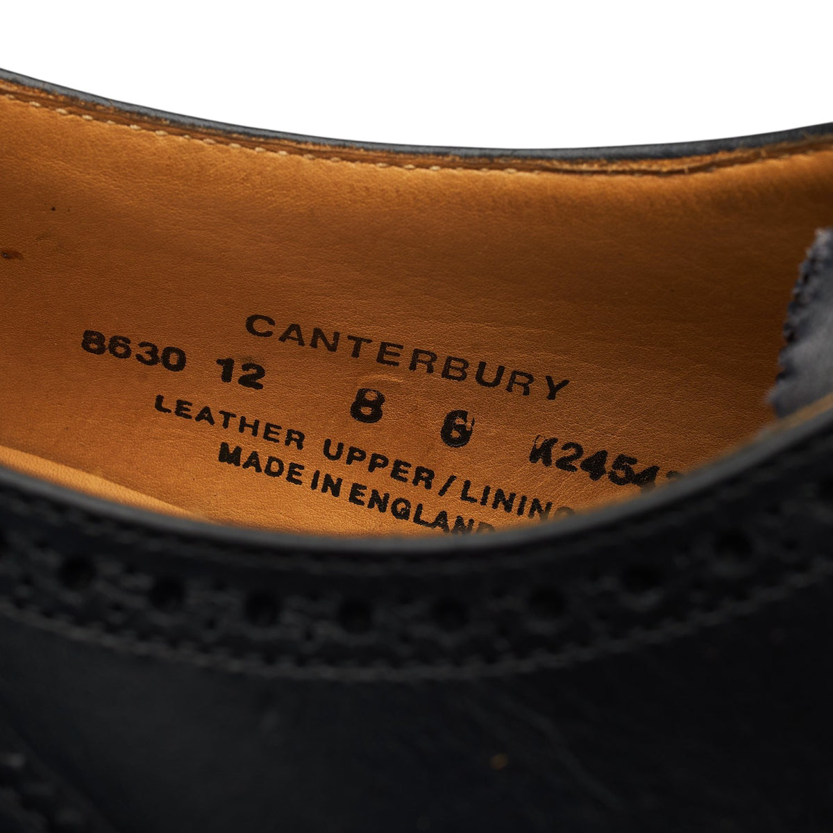 'Canterbury' Black Leather Oxford Brogues UK 8 G