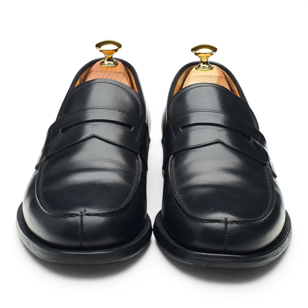 'Wesley' Black Leather Loafers UK 8 F