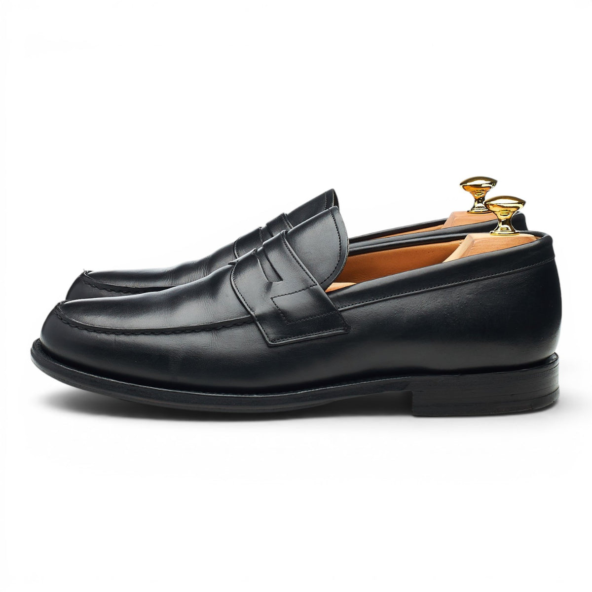 'Wesley' Black Leather Loafers UK 8 F