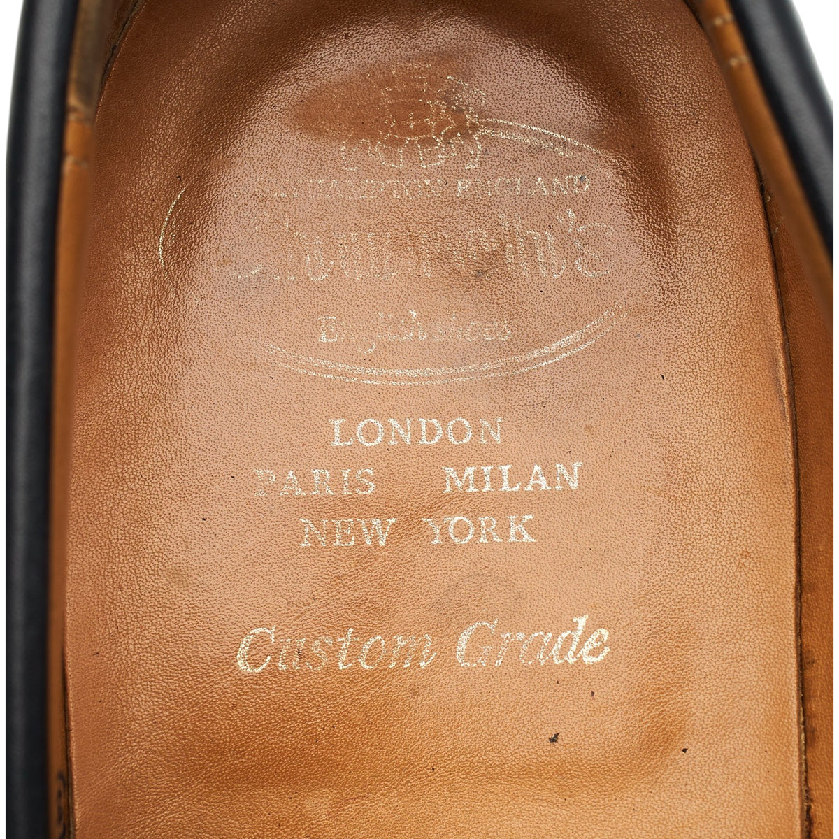 'Wesley' Black Leather Loafers UK 8 F