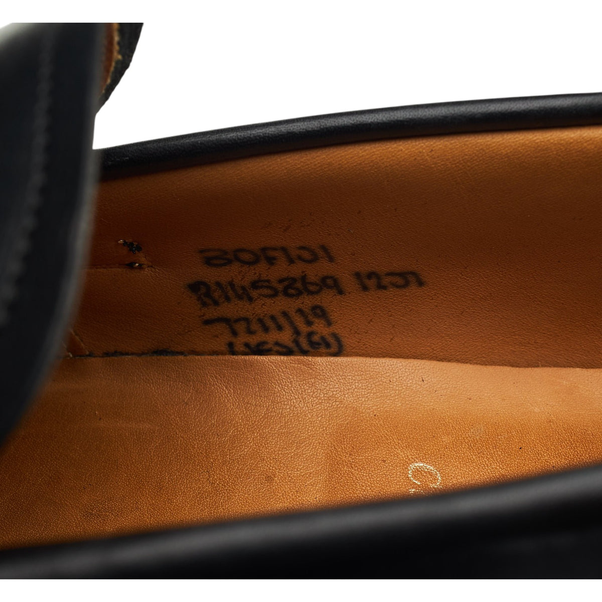 'Wesley' Black Leather Loafers UK 8 F