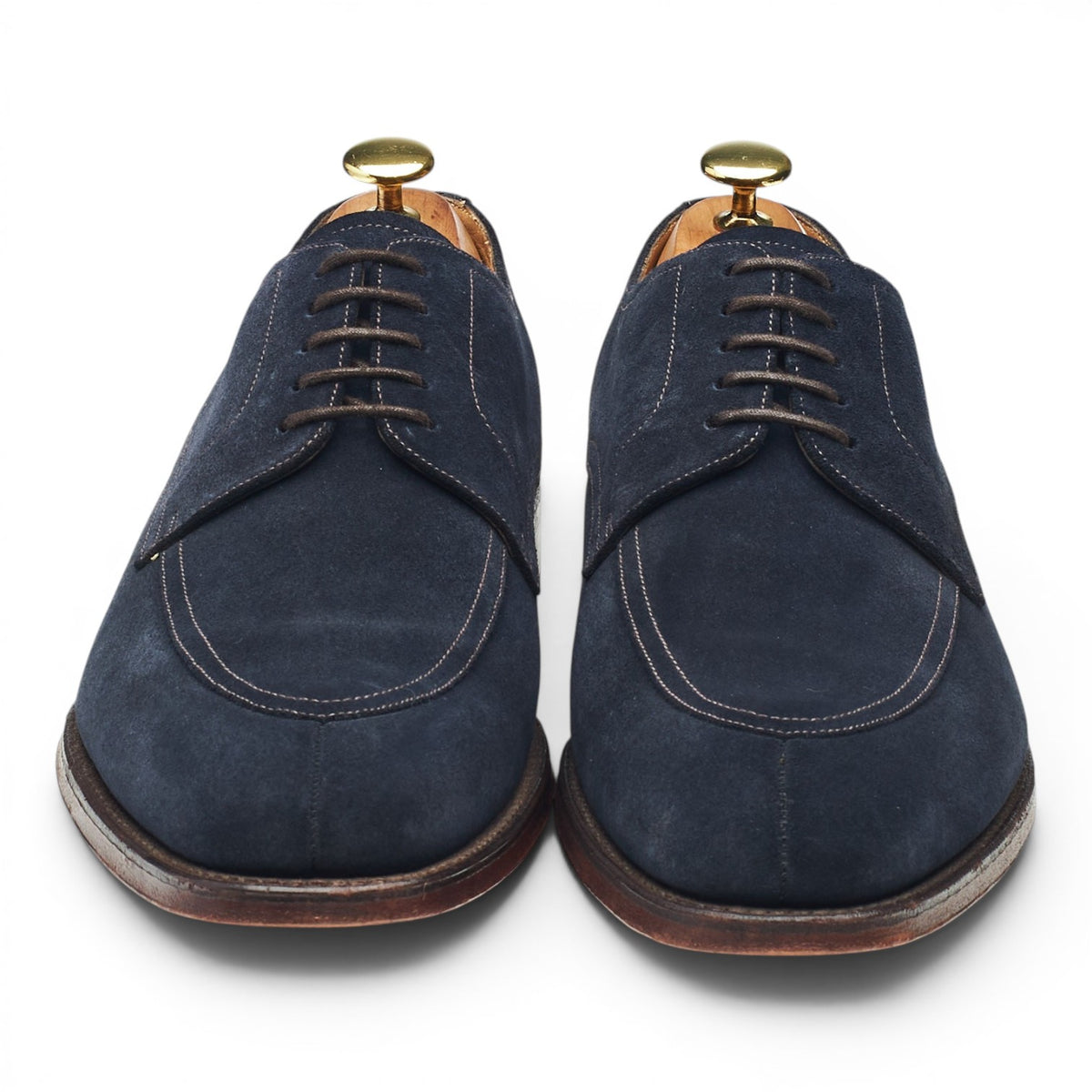 1880 'Ealing' Navy Blue Suede Split Toe Derby UK 8 F