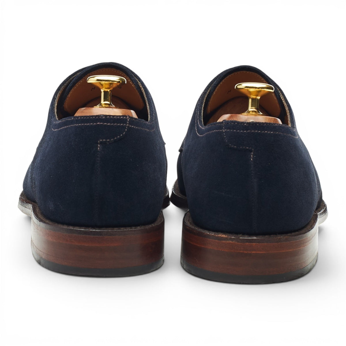 1880 'Ealing' Navy Blue Suede Split Toe Derby UK 8 F