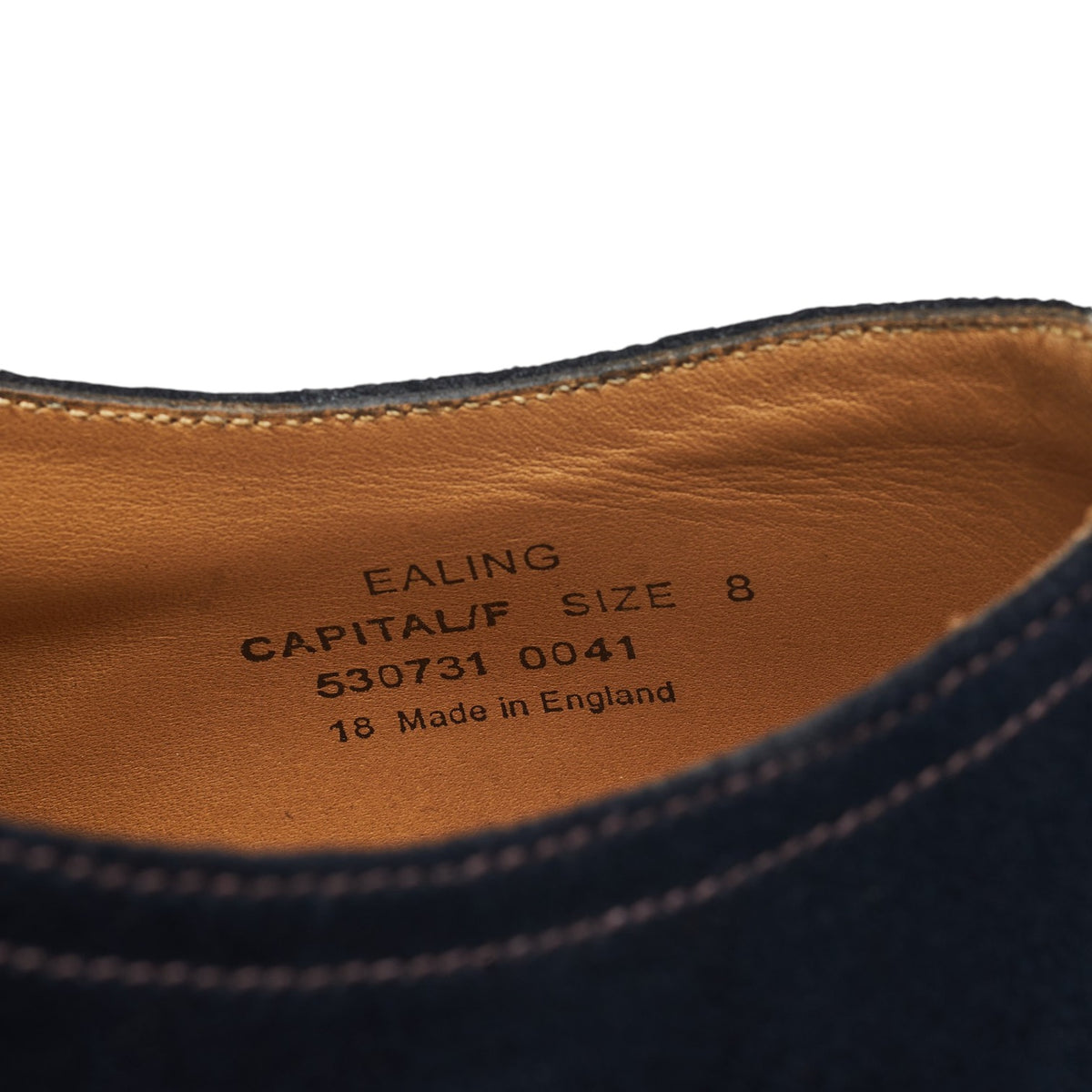 1880 'Ealing' Navy Blue Suede Split Toe Derby UK 8 F