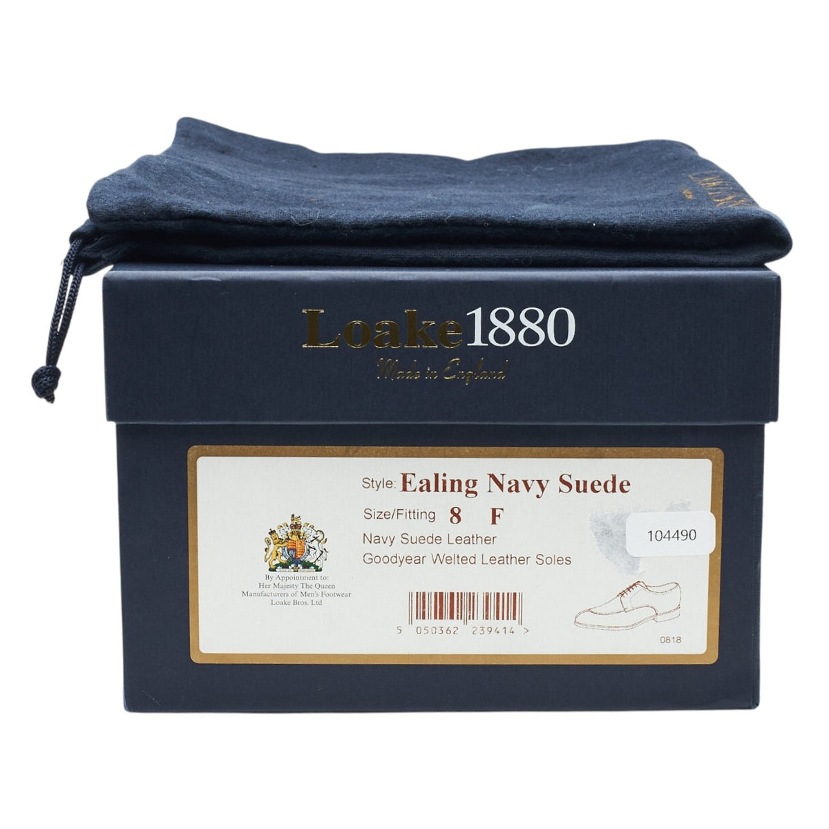 1880 'Ealing' Navy Blue Suede Split Toe Derby UK 8 F