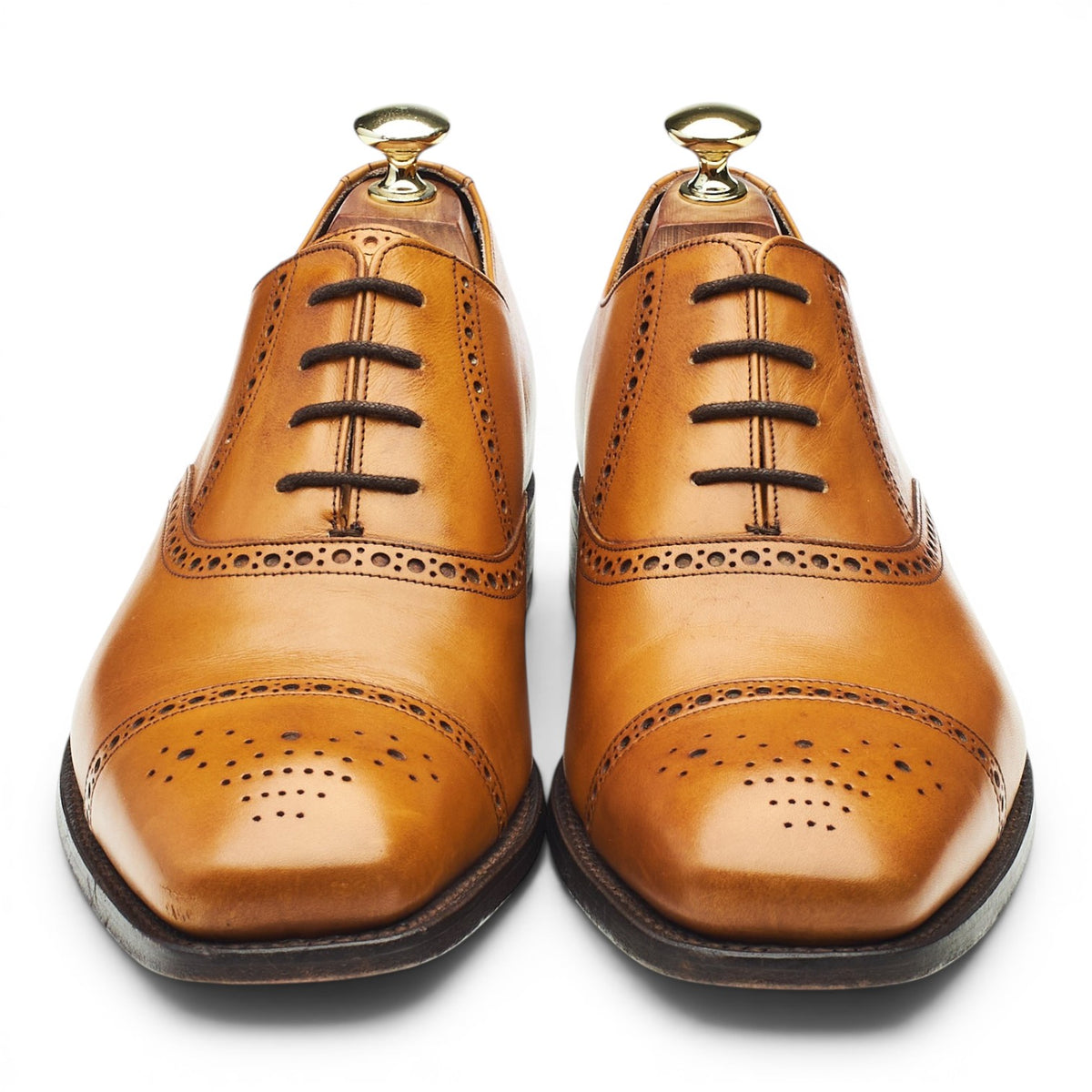 'Flynn' Tan Brown Leather Oxford Brogues UK 7.5 G