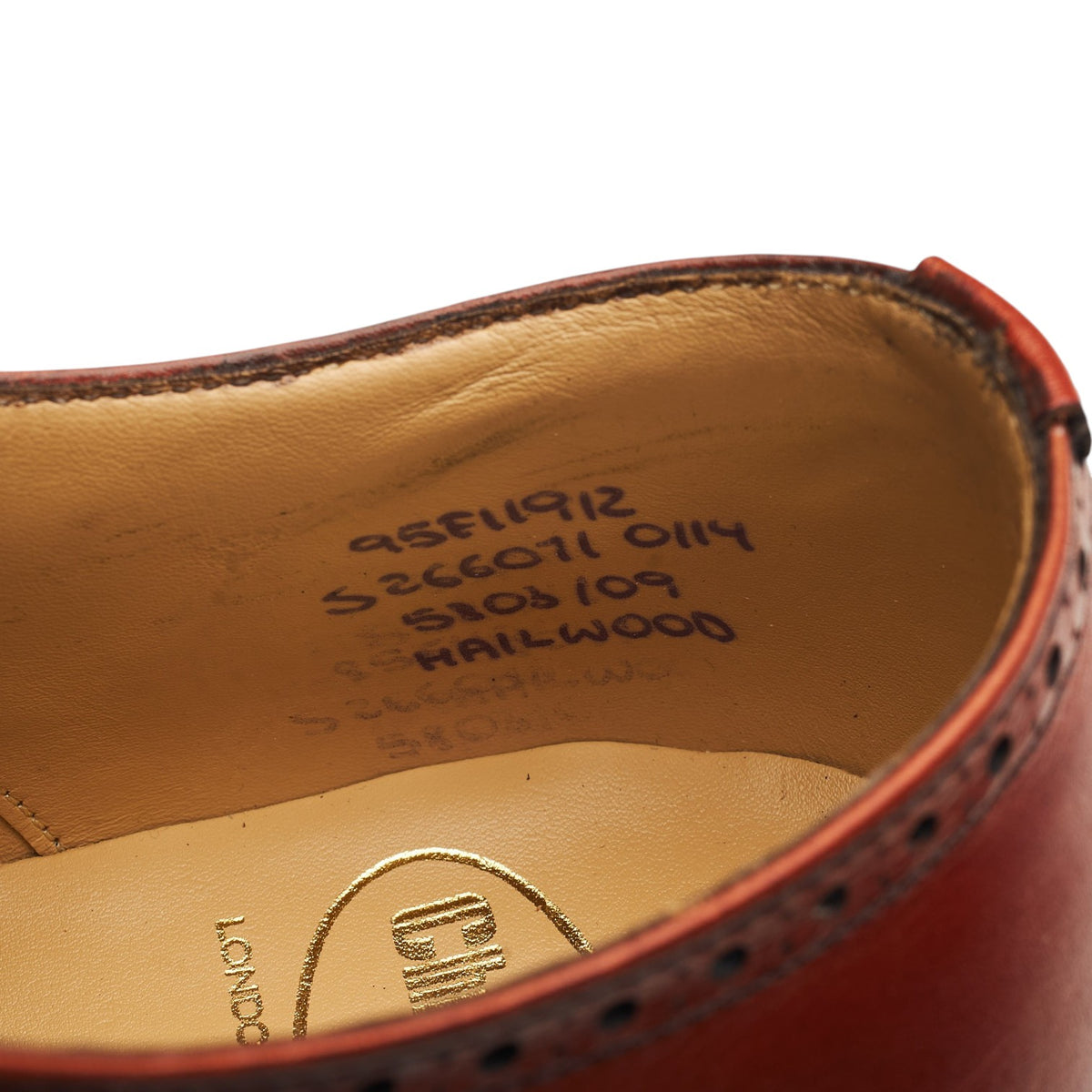 'Hailwood' Tan Brown Leather Oxford Brogues UK 9.5 F
