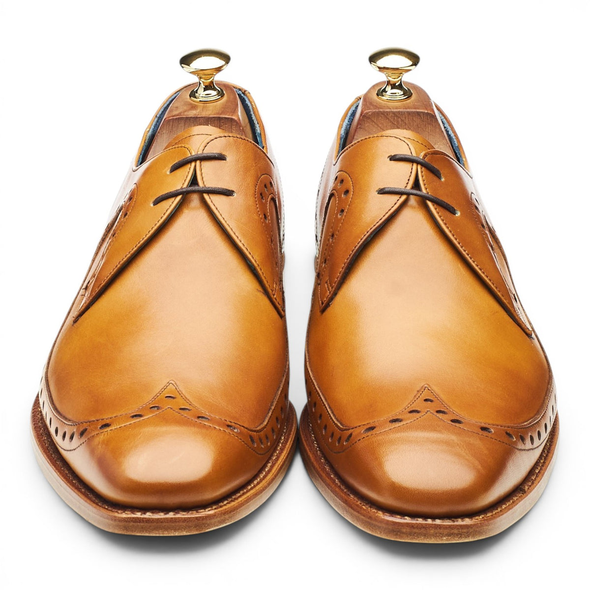 'Woody' Tan Brown Leather Derby Brogues UK 9 F