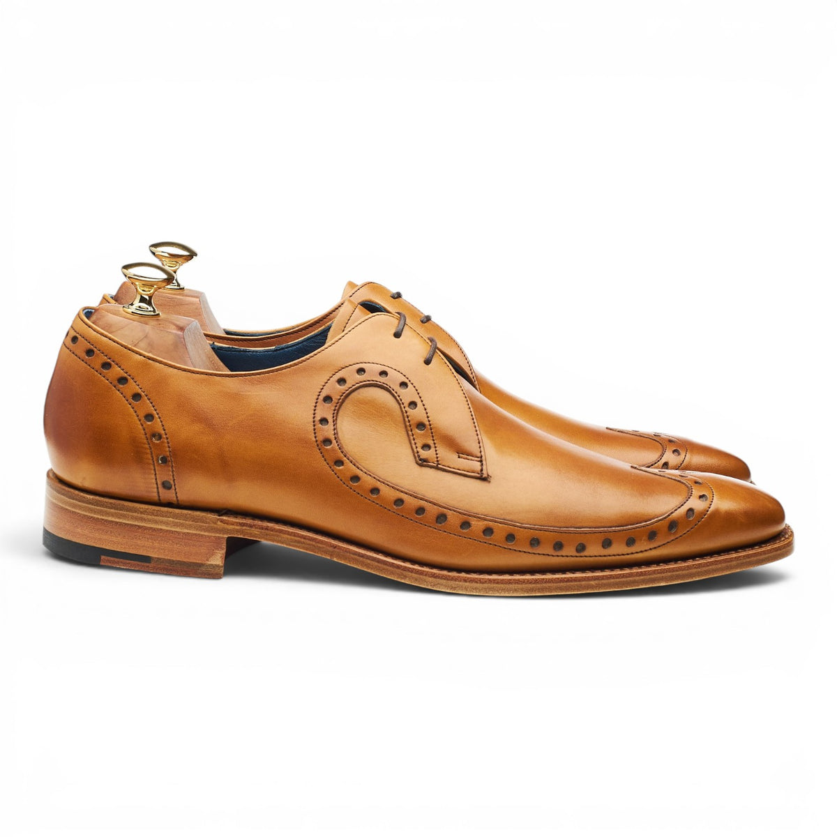 'Woody' Tan Brown Leather Derby Brogues UK 9 F