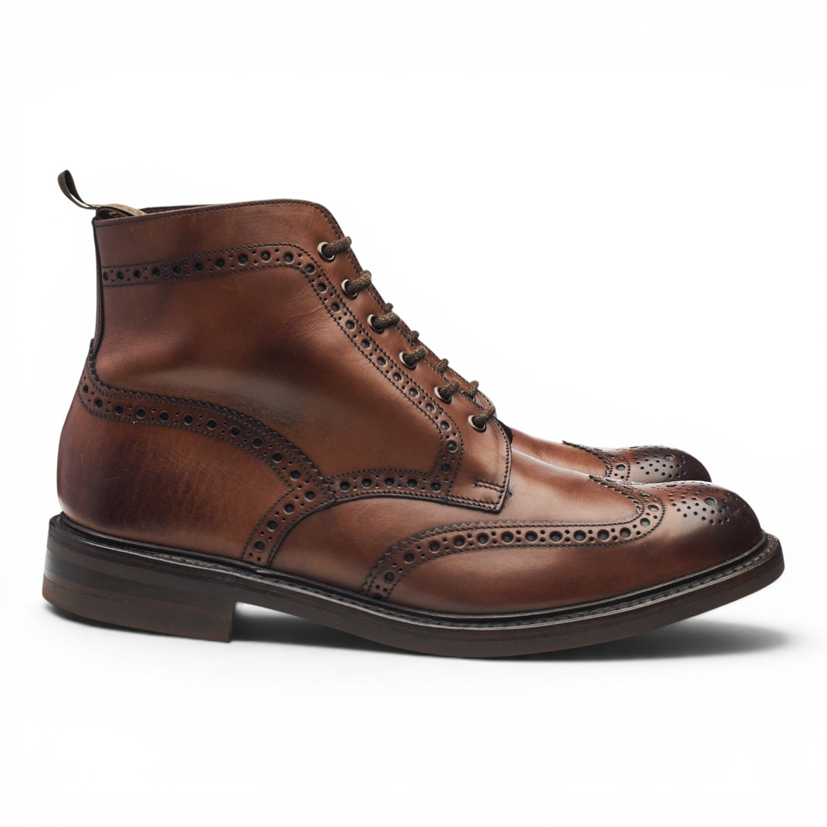 1880 'Bedale' Brown Leather Brogue Boots UK 11 G