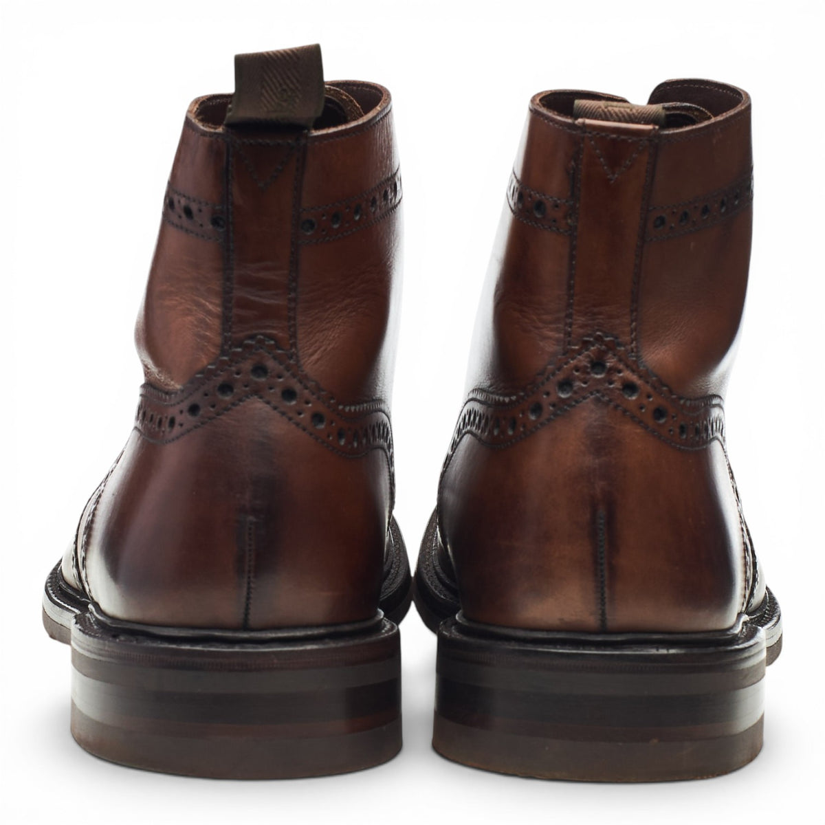 1880 'Bedale' Brown Leather Brogue Boots UK 11 G