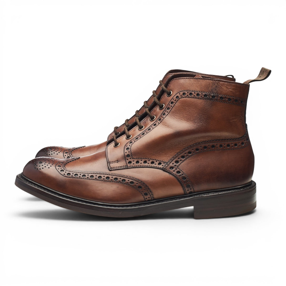 1880 'Bedale' Brown Leather Brogue Boots UK 11 G