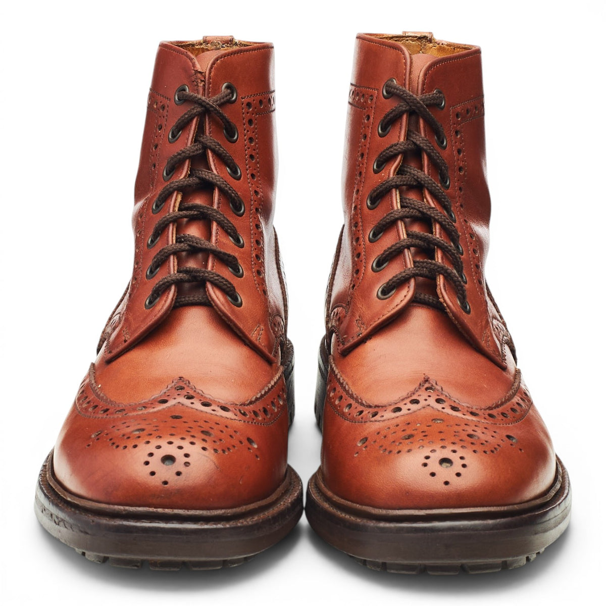 Hoggs of Fife Tan Brown Leather Brogue Boots UK 7 FX