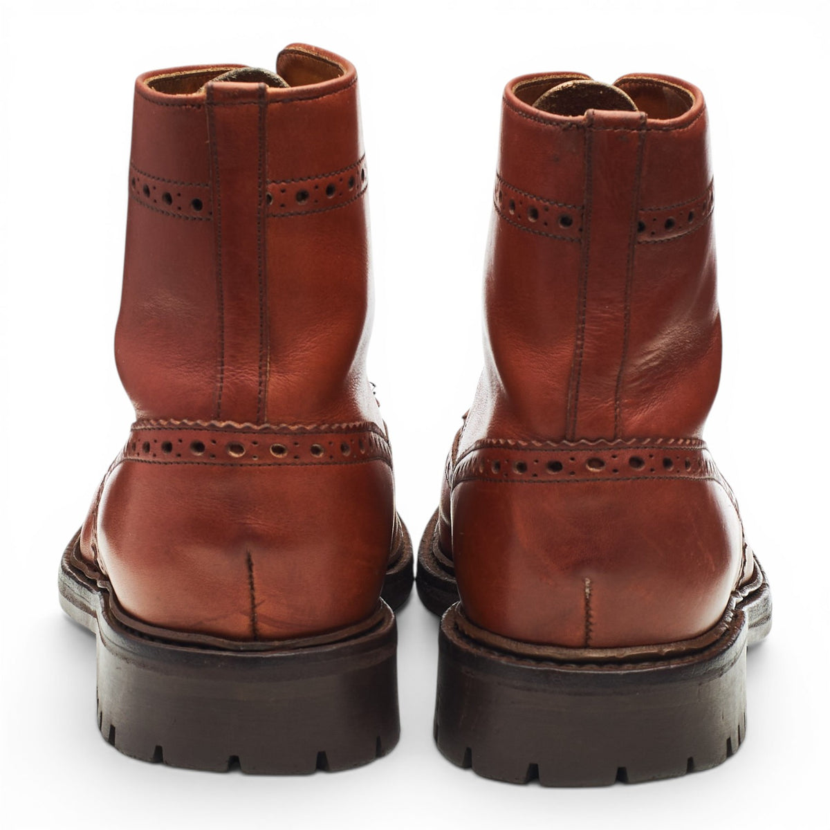 Hoggs of Fife Tan Brown Leather Brogue Boots UK 7 FX