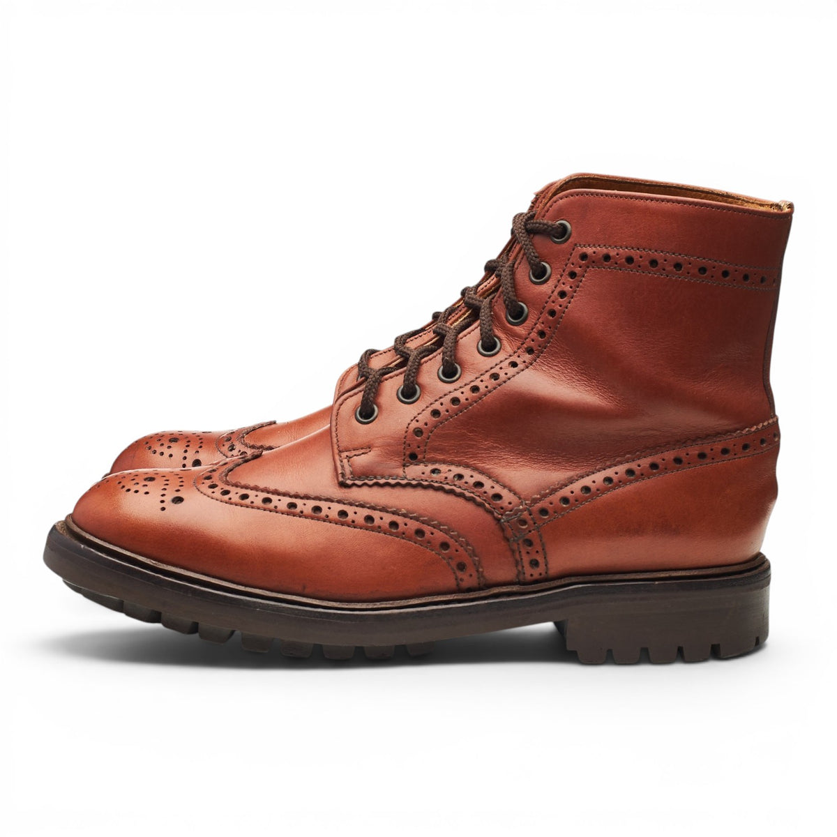 Hoggs of Fife Tan Brown Leather Brogue Boots UK 7 FX