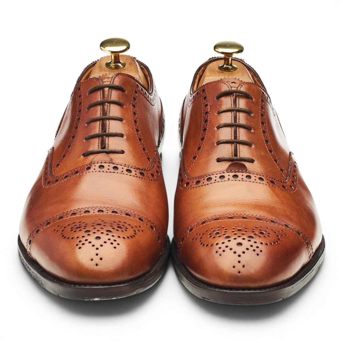 Tan Brown Leather Oxford Brogues UK 8 E