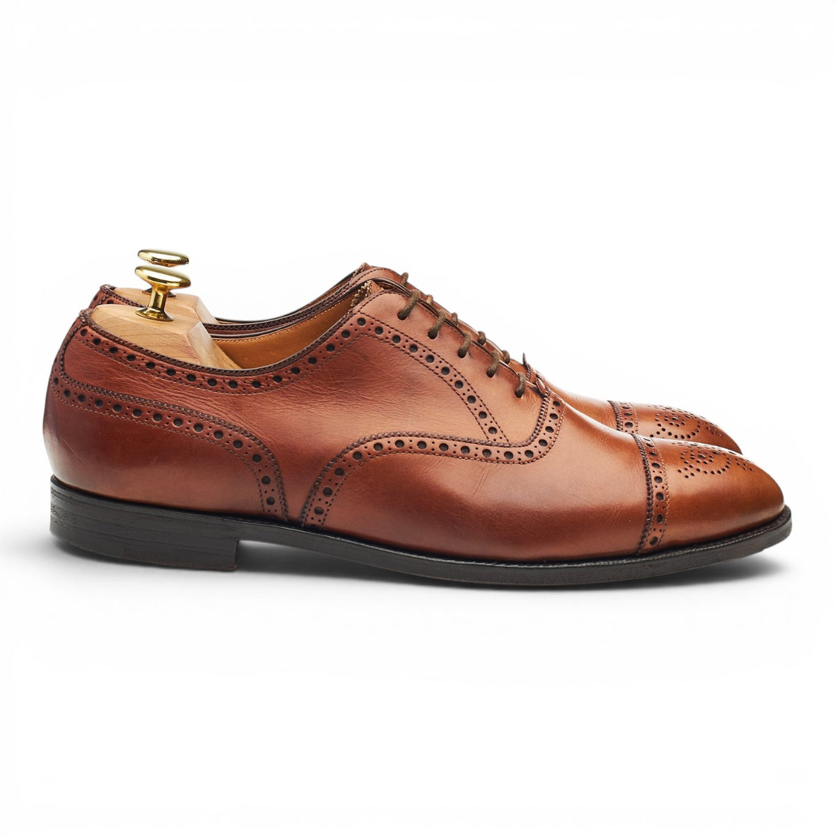 Tan Brown Leather Oxford Brogues UK 8 E