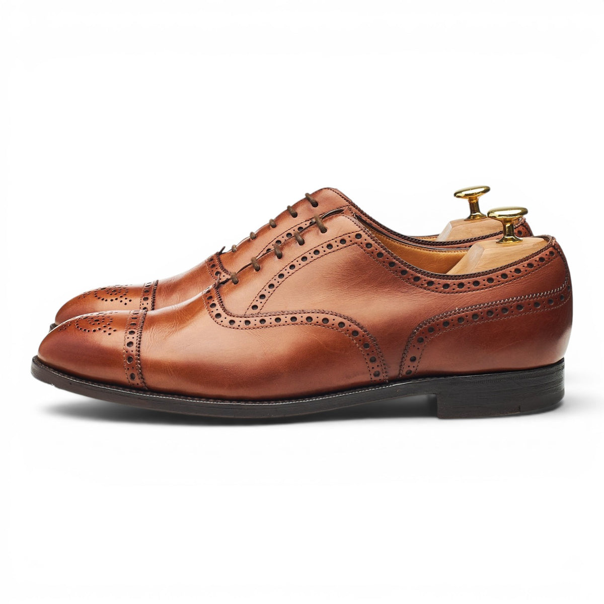 Tan Brown Leather Oxford Brogues UK 8 E