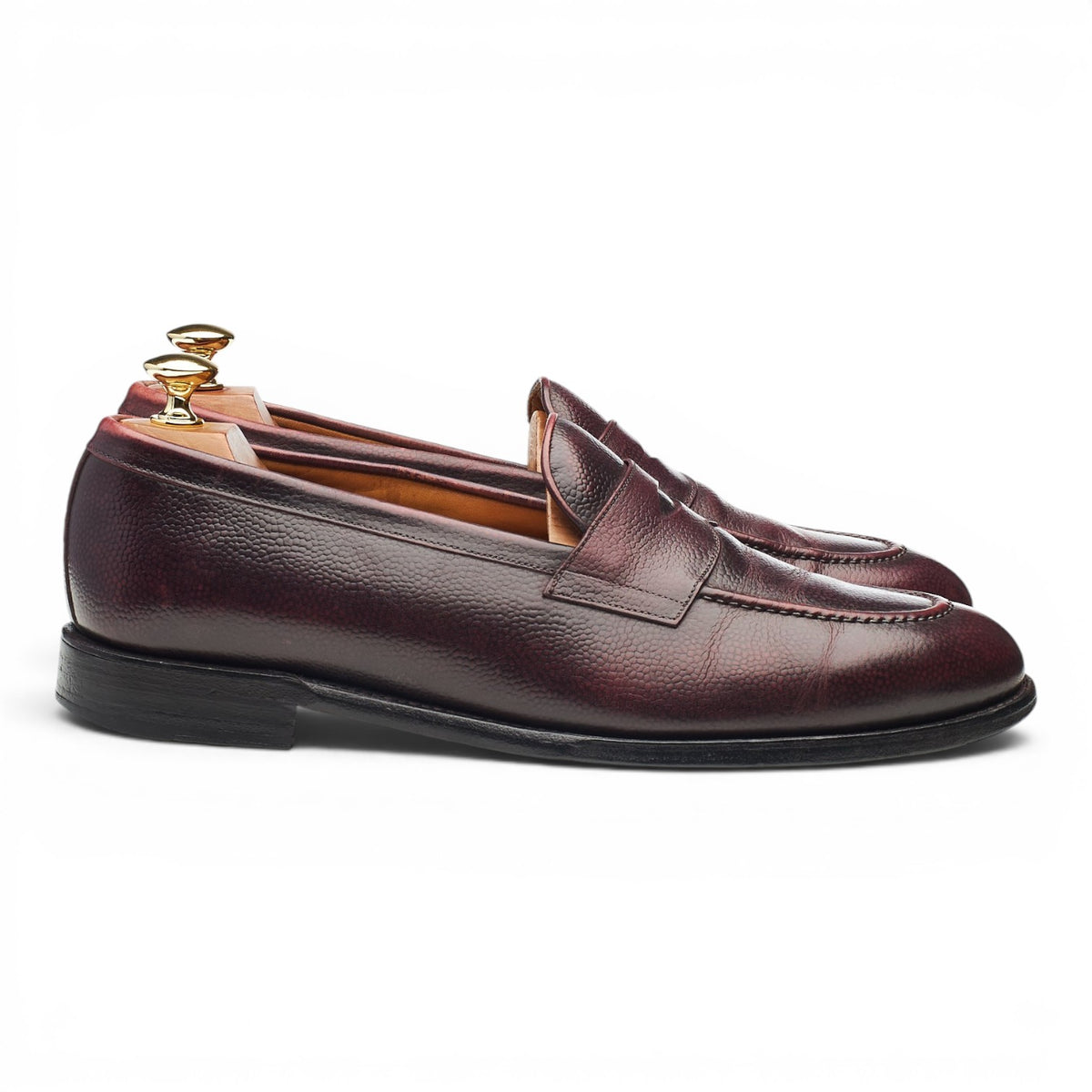 Burgundy Grain Leather Loafers UK 9.5