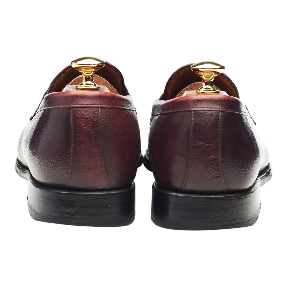 Burgundy Grain Leather Loafers UK 9.5