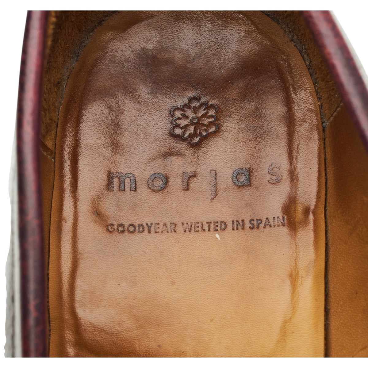 Burgundy Grain Leather Loafers UK 9.5