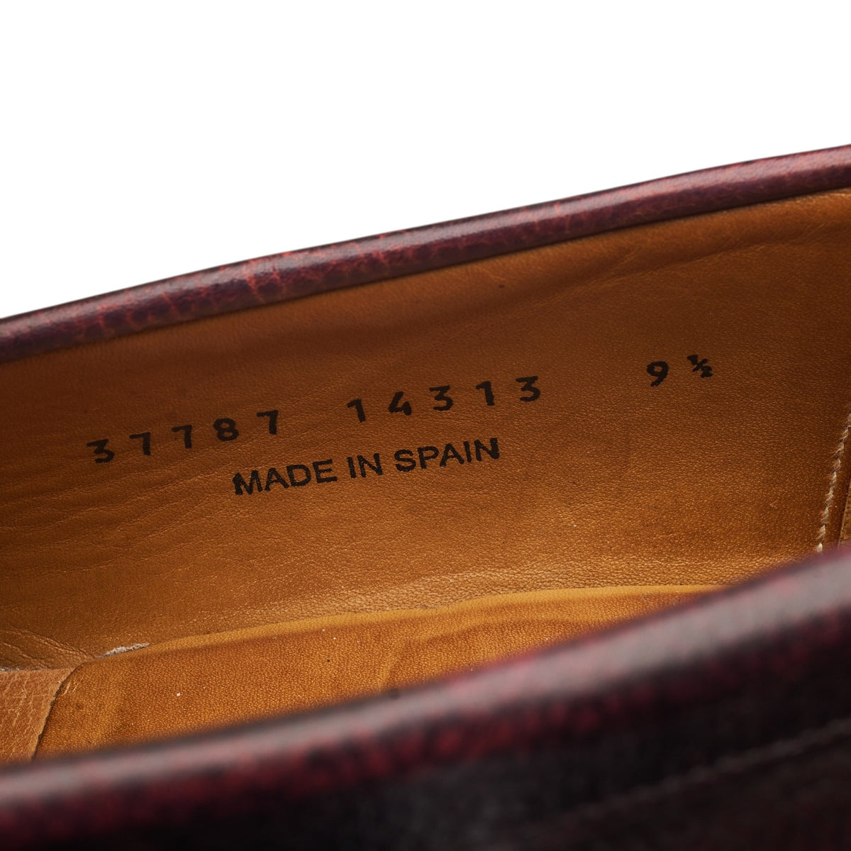 Burgundy Grain Leather Loafers UK 9.5