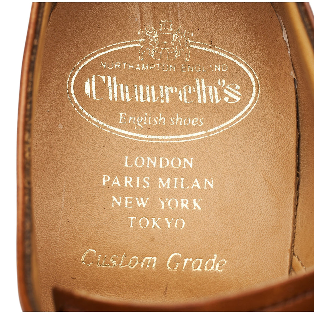 'Oslo' Tan Brown Leather Derby UK 7.5 G