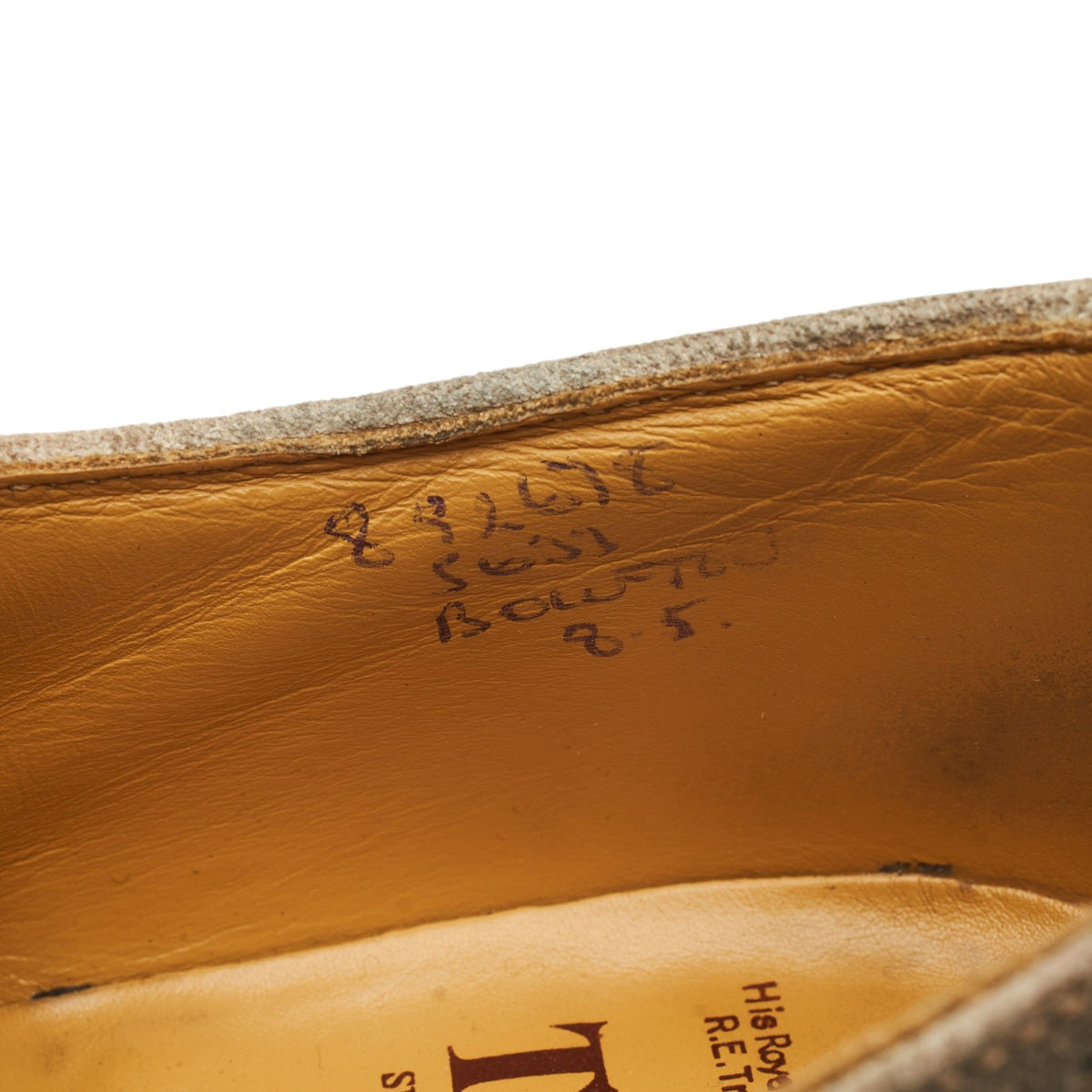 'Bourton' Stone Waxed Suede Derby Brogues UK 8
