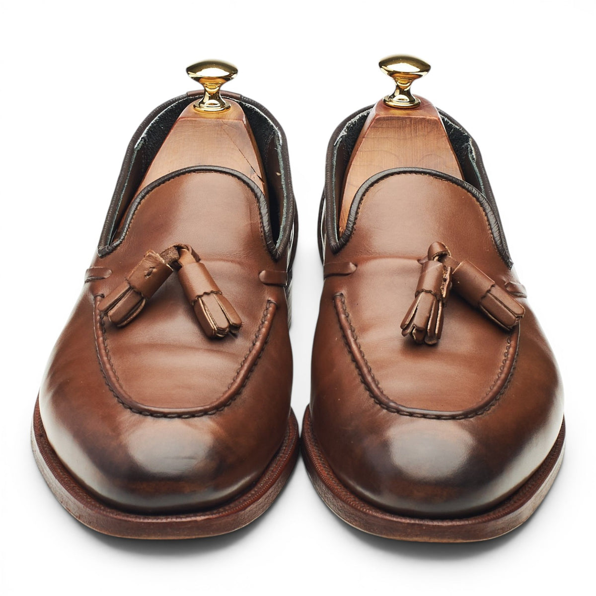 'Leadenhall' Brown Leather Tassel Loafers UK 9 E
