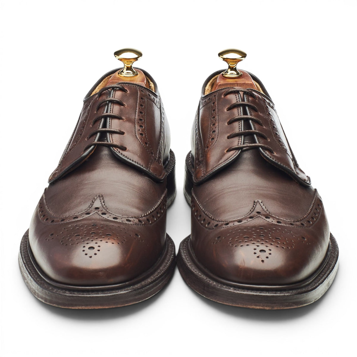 'Brookland' Dark Brown Leather Derby Brogues UK 8.5 F