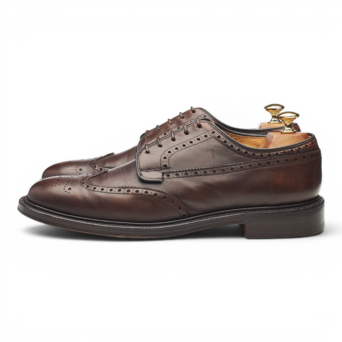 'Brookland' Dark Brown Leather Derby Brogues UK 8.5 F